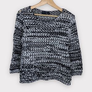 Babaton Black and White Crew Neck Sweater